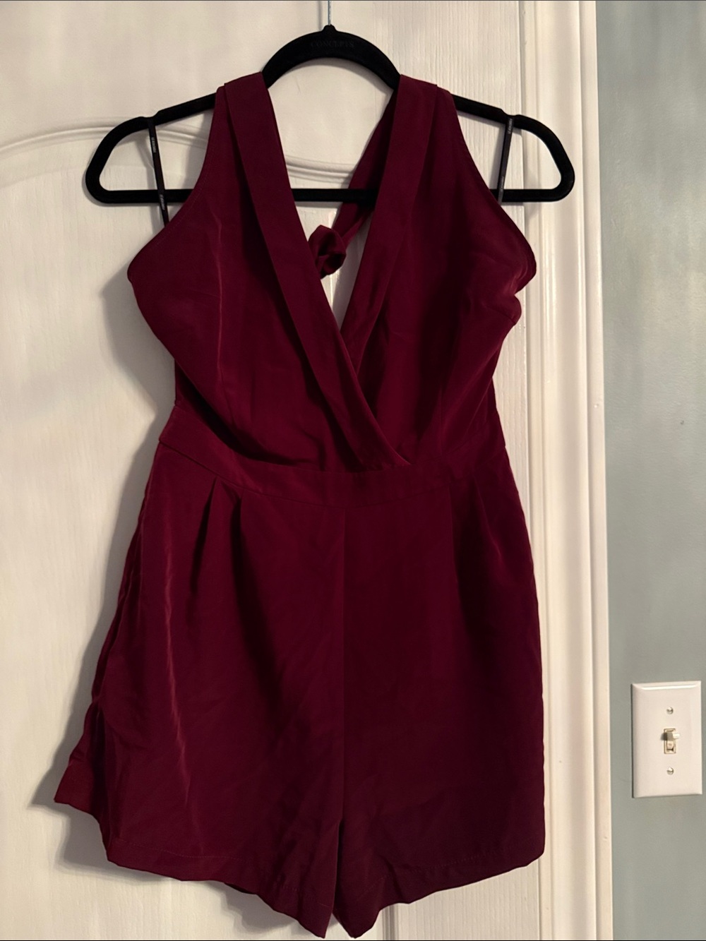 Forever 21 One-Shoulder Burgundy Romper Dress